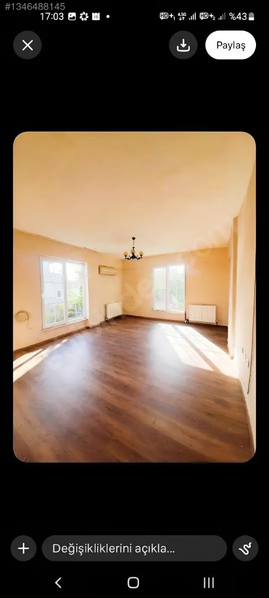 DUACI'DA DOĞALGAZLI 125 M2 EBEVEYN BANYOLU KİRALIK MÜSTAKİL 2+1